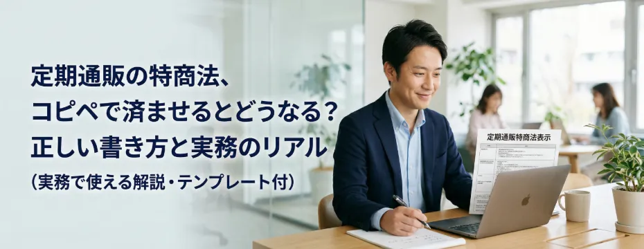 定期通販の特商法、コピペで済ませるとどうなる？正しい書き方と実務のリアル